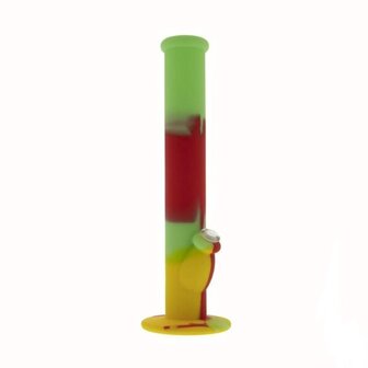 Silicone Bong Yellow with Green and Red Rasta 